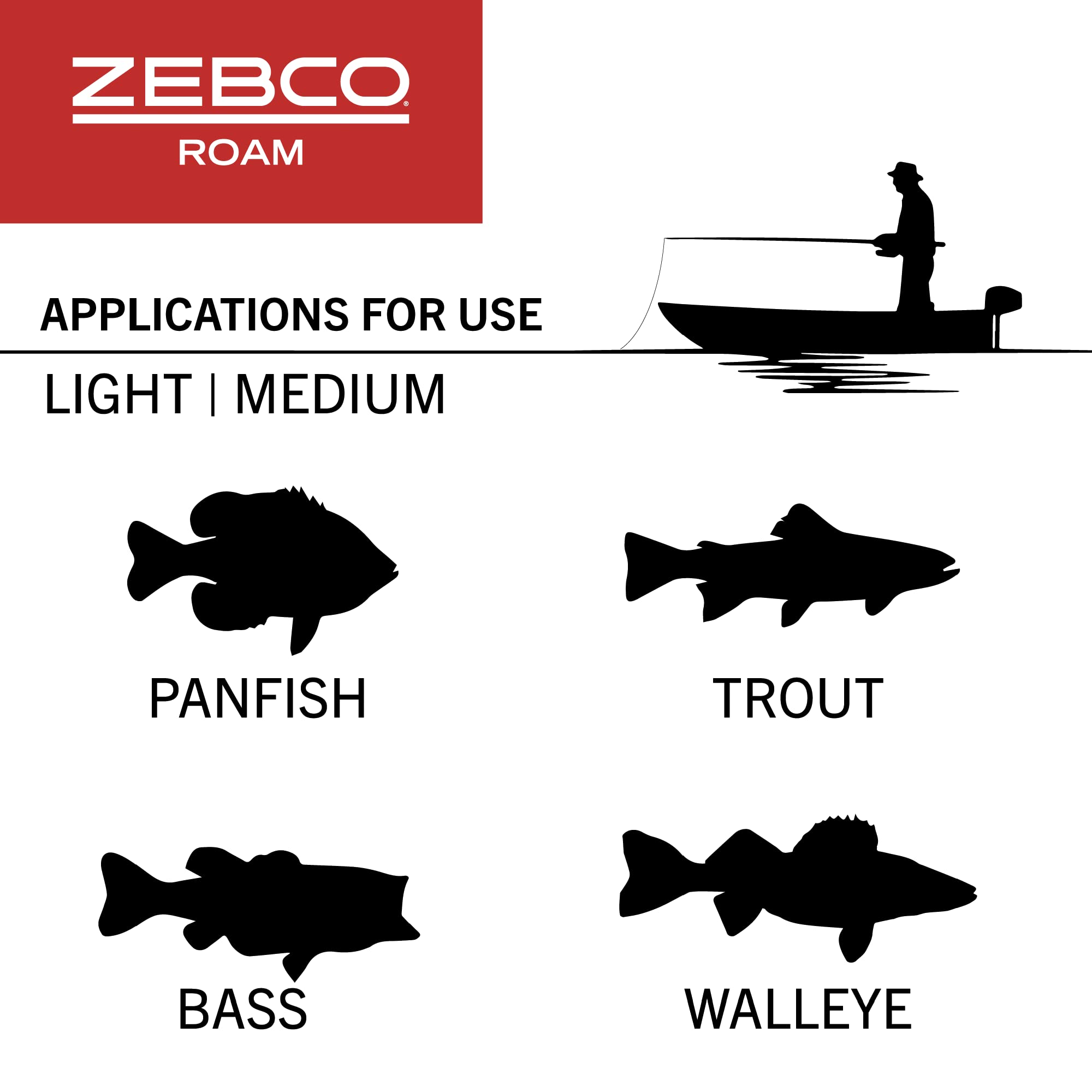 Zebco Roam Spinning Reel and Fishing Rod Combo, 6-Foot Fiberglass Fishing Pole, Split ComfortGrip Handle, Soft-Touch Handle Knob, Changeable Right- or Left-Hand Retrieve