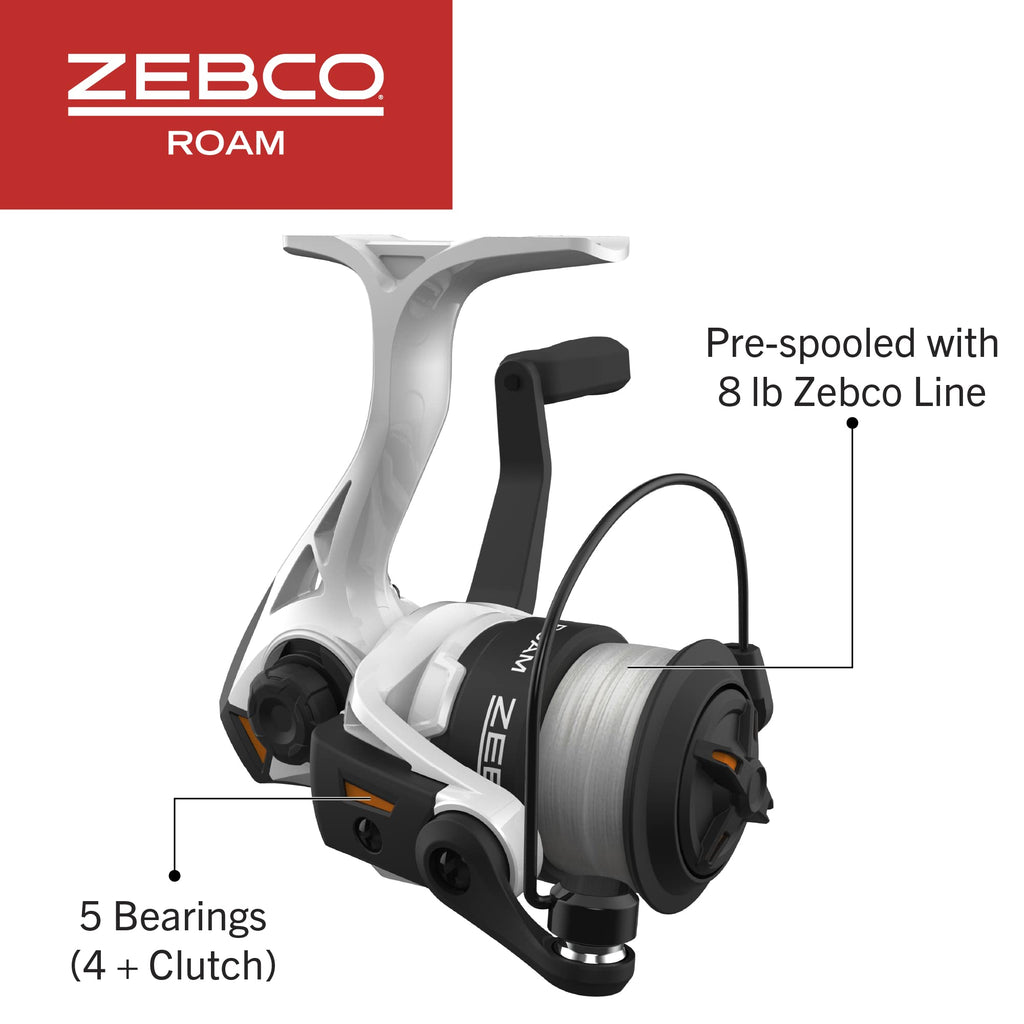 Zebco Roam Spinning Reel and Fishing Rod Combo, 6-Foot Fiberglass Fishing Pole, Split ComfortGrip Handle, Soft-Touch Handle Knob, Changeable Right- or Left-Hand Retrieve