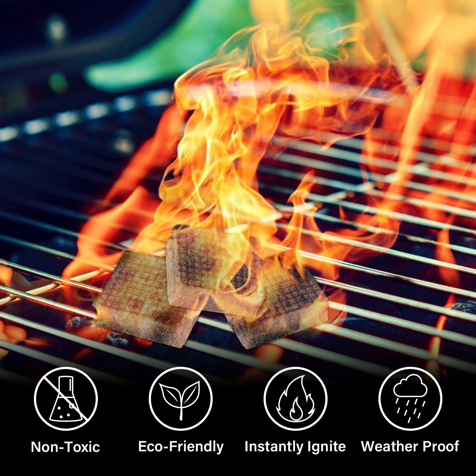 HGD Fire Starter, Mini Natural Fire Starters for Campfires, BBQ Grill, Charcoal Chimney, Outdoor Pit, Indoor Fireplace, Wood Stove - Water Resistant Firestarter Sticks - Camping Accessories Essentials