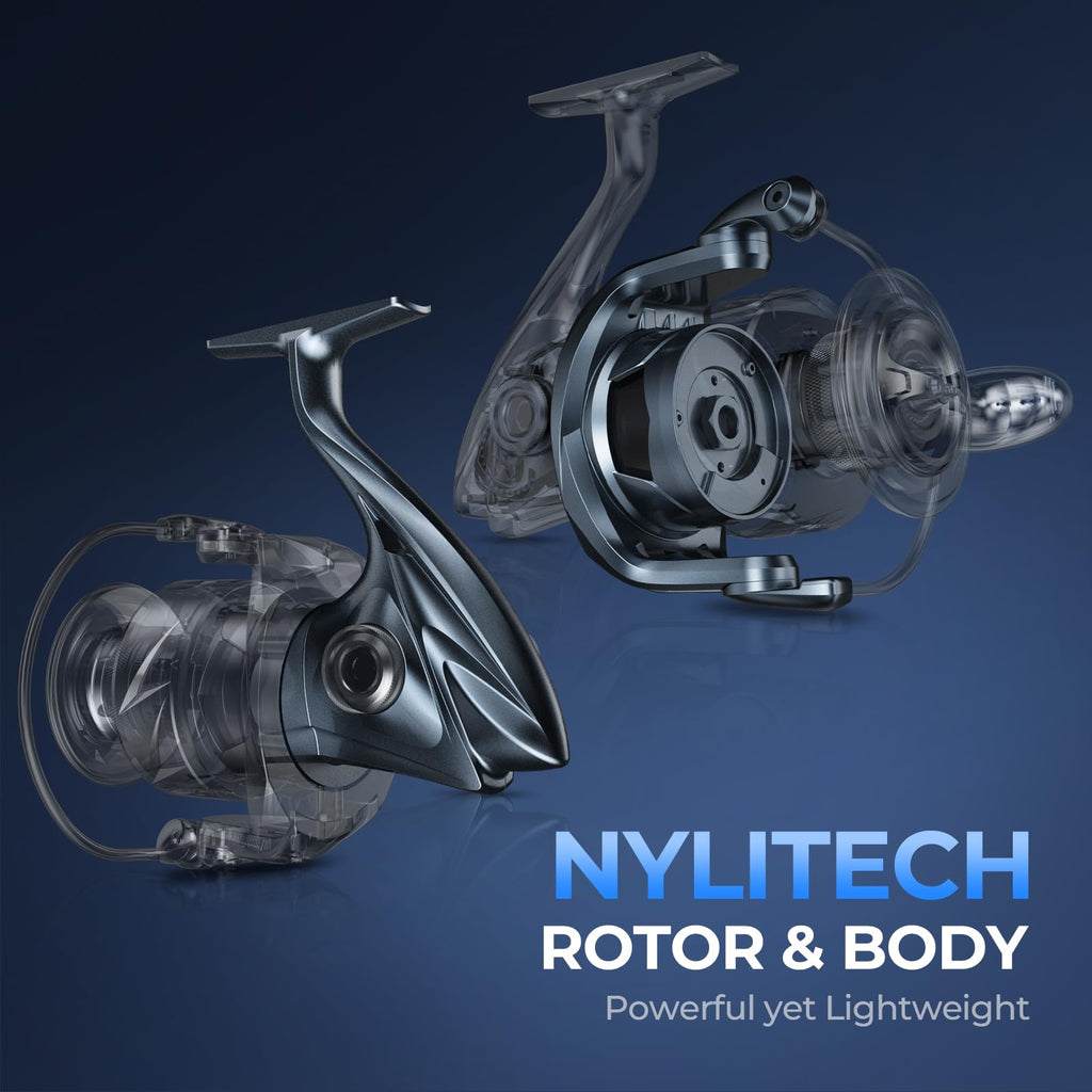 KastKing ReKon Saltwater Fishing Rod and Reel Combo, Fishing Poles & Reels Combo, Graphite Blank, Zirconia Rings, NyliTech Frame & Rotor, EVA Handle, Uplock Reel Seat