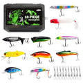 FONMANG Fishing Lures - Tackle Box with Tackle Included, Fishing Kit with VIBs, Frogs, Minnows, Soft Baits, Hooks & Weights Accessories, Freshwater Lure Kit for Bass Walleye Trout