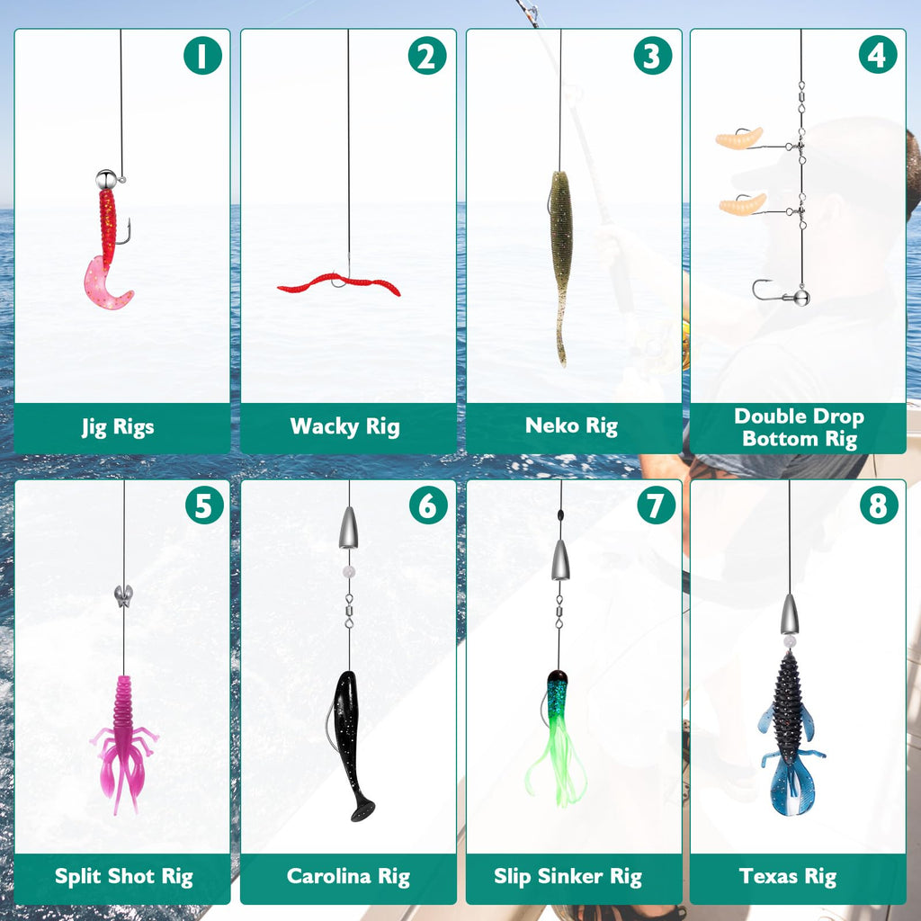 FONMANG Fishing Lures - Tackle Box with Tackle Included, Fishing Kit with VIBs, Frogs, Minnows, Soft Baits, Hooks & Weights Accessories, Freshwater Lure Kit for Bass Walleye Trout