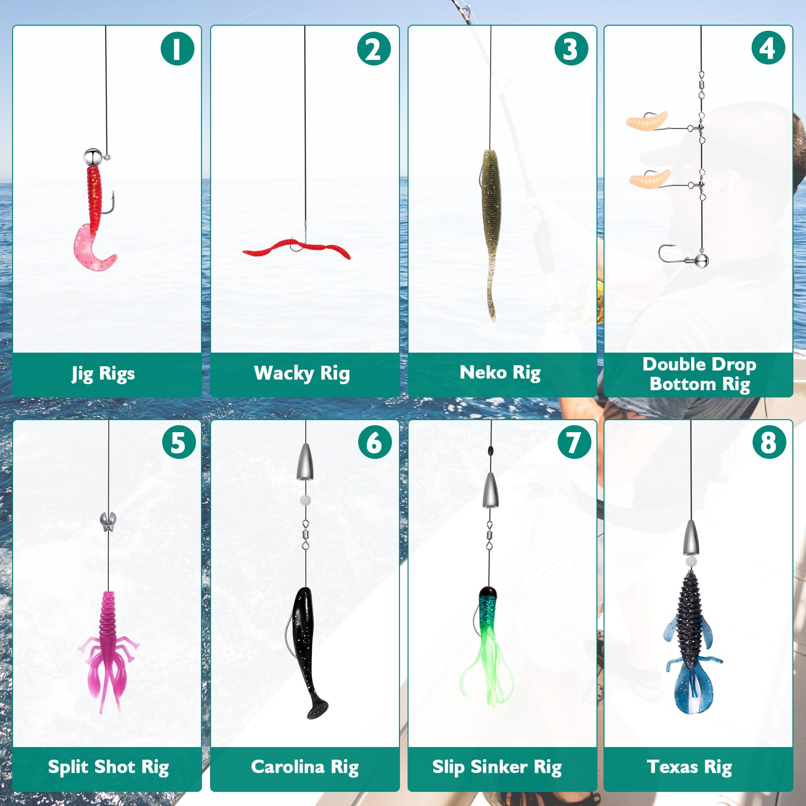 FONMANG Fishing Lures - Tackle Box with Tackle Included, Fishing Kit with VIBs, Frogs, Minnows, Soft Baits, Hooks & Weights Accessories, Freshwater Lure Kit for Bass Walleye Trout