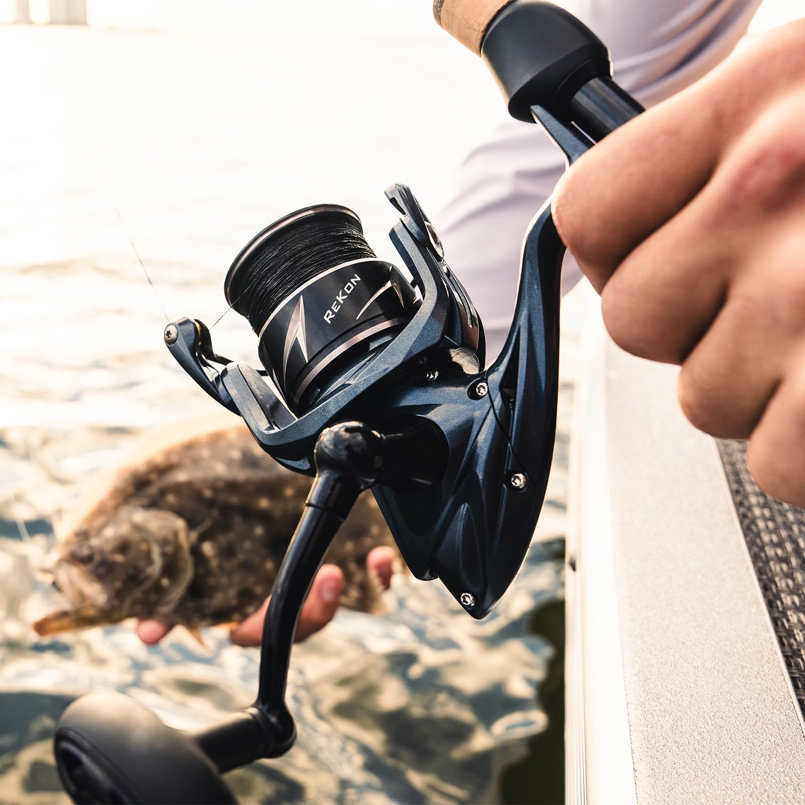 KastKing ReKon Saltwater Fishing Rod and Reel Combo, Fishing Poles & Reels Combo, Graphite Blank, Zirconia Rings, NyliTech Frame & Rotor, EVA Handle, Uplock Reel Seat