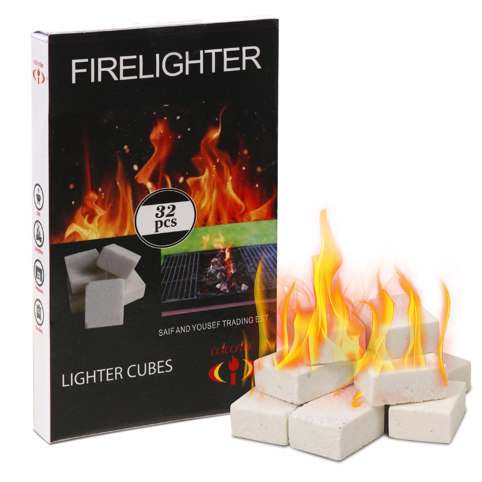 HGD Fire Starter, Mini Natural Fire Starters for Campfires, BBQ Grill, Charcoal Chimney, Outdoor Pit, Indoor Fireplace, Wood Stove - Water Resistant Firestarter Sticks - Camping Accessories Essentials