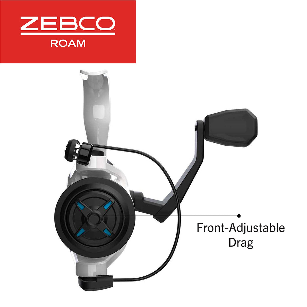 Zebco Roam Spinning Reel and Fishing Rod Combo, 6-Foot Fiberglass Fishing Pole, Split ComfortGrip Handle, Soft-Touch Handle Knob, Changeable Right- or Left-Hand Retrieve