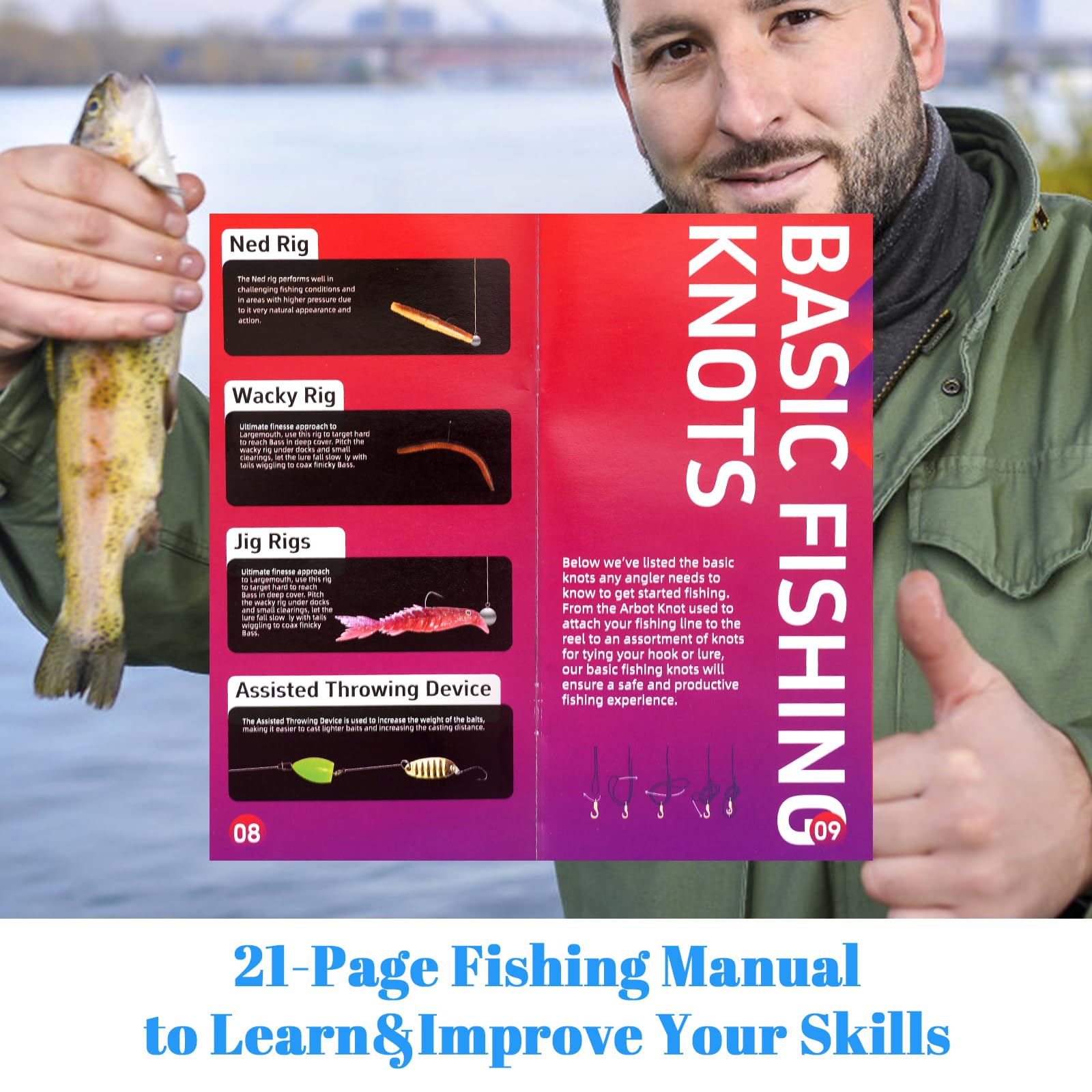 FONMANG Fishing Lures - Tackle Box with Tackle Included, Fishing Kit with VIBs, Frogs, Minnows, Soft Baits, Hooks & Weights Accessories, Freshwater Lure Kit for Bass Walleye Trout