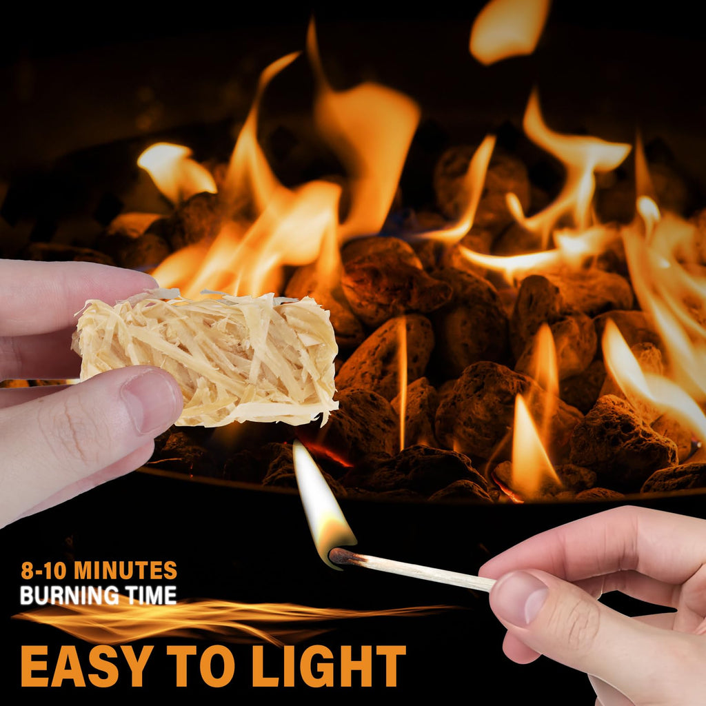 HGD Fire Starter, Mini Natural Fire Starters for Campfires, BBQ Grill, Charcoal Chimney, Outdoor Pit, Indoor Fireplace, Wood Stove - Water Resistant Firestarter Sticks - Camping Accessories Essentials