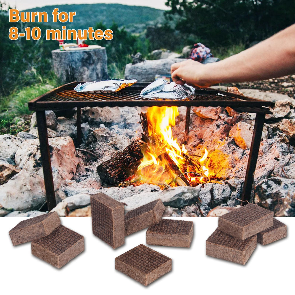 HGD Fire Starter, Mini Natural Fire Starters for Campfires, BBQ Grill, Charcoal Chimney, Outdoor Pit, Indoor Fireplace, Wood Stove - Water Resistant Firestarter Sticks - Camping Accessories Essentials