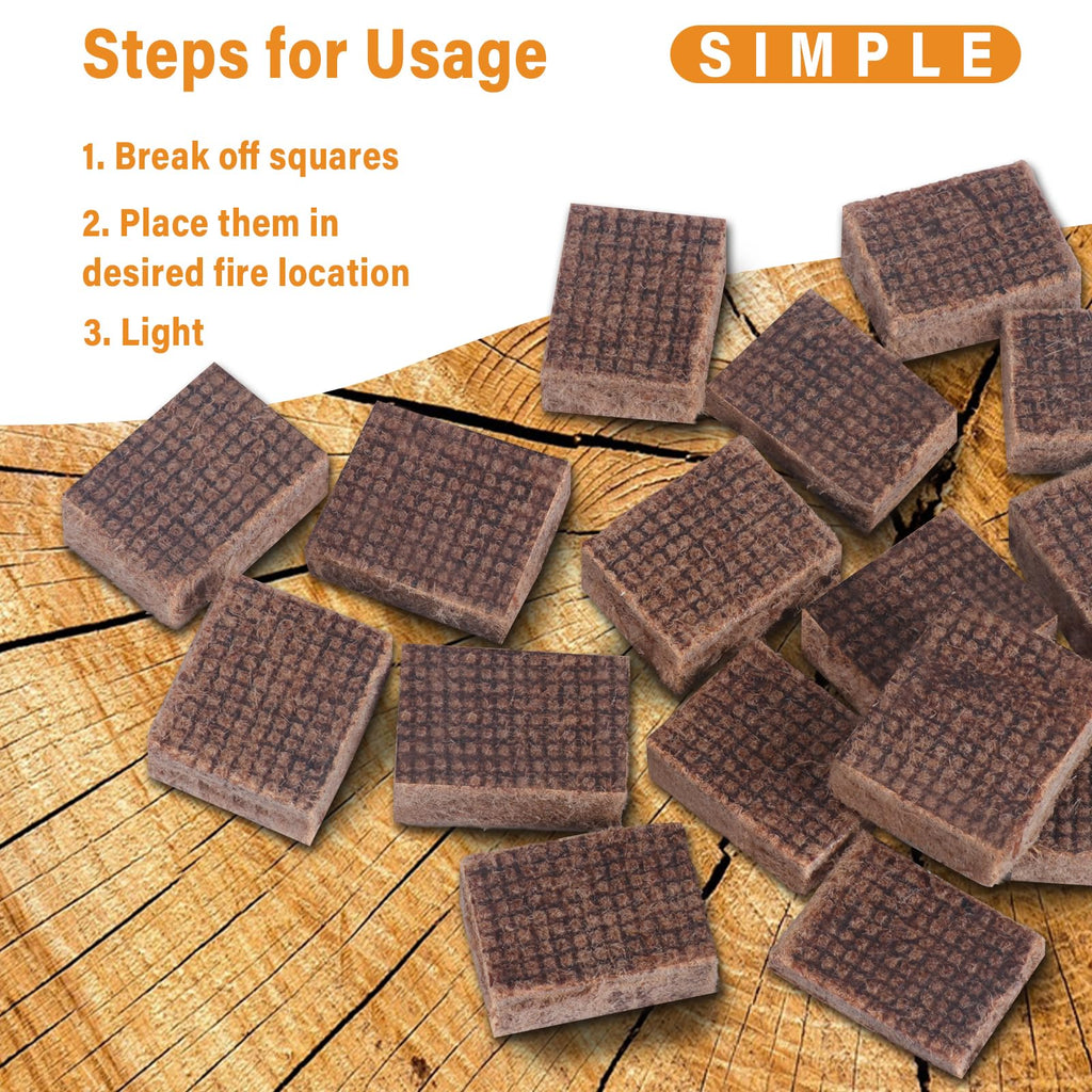 HGD Fire Starter, Mini Natural Fire Starters for Campfires, BBQ Grill, Charcoal Chimney, Outdoor Pit, Indoor Fireplace, Wood Stove - Water Resistant Firestarter Sticks - Camping Accessories Essentials