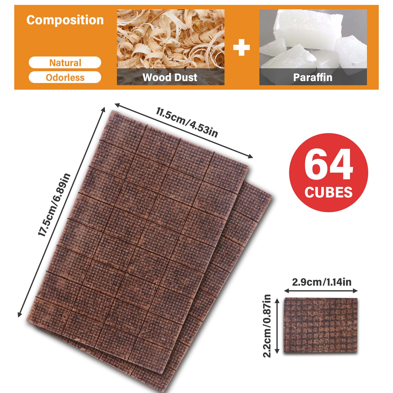HGD Fire Starter, Mini Natural Fire Starters for Campfires, BBQ Grill, Charcoal Chimney, Outdoor Pit, Indoor Fireplace, Wood Stove - Water Resistant Firestarter Sticks - Camping Accessories Essentials