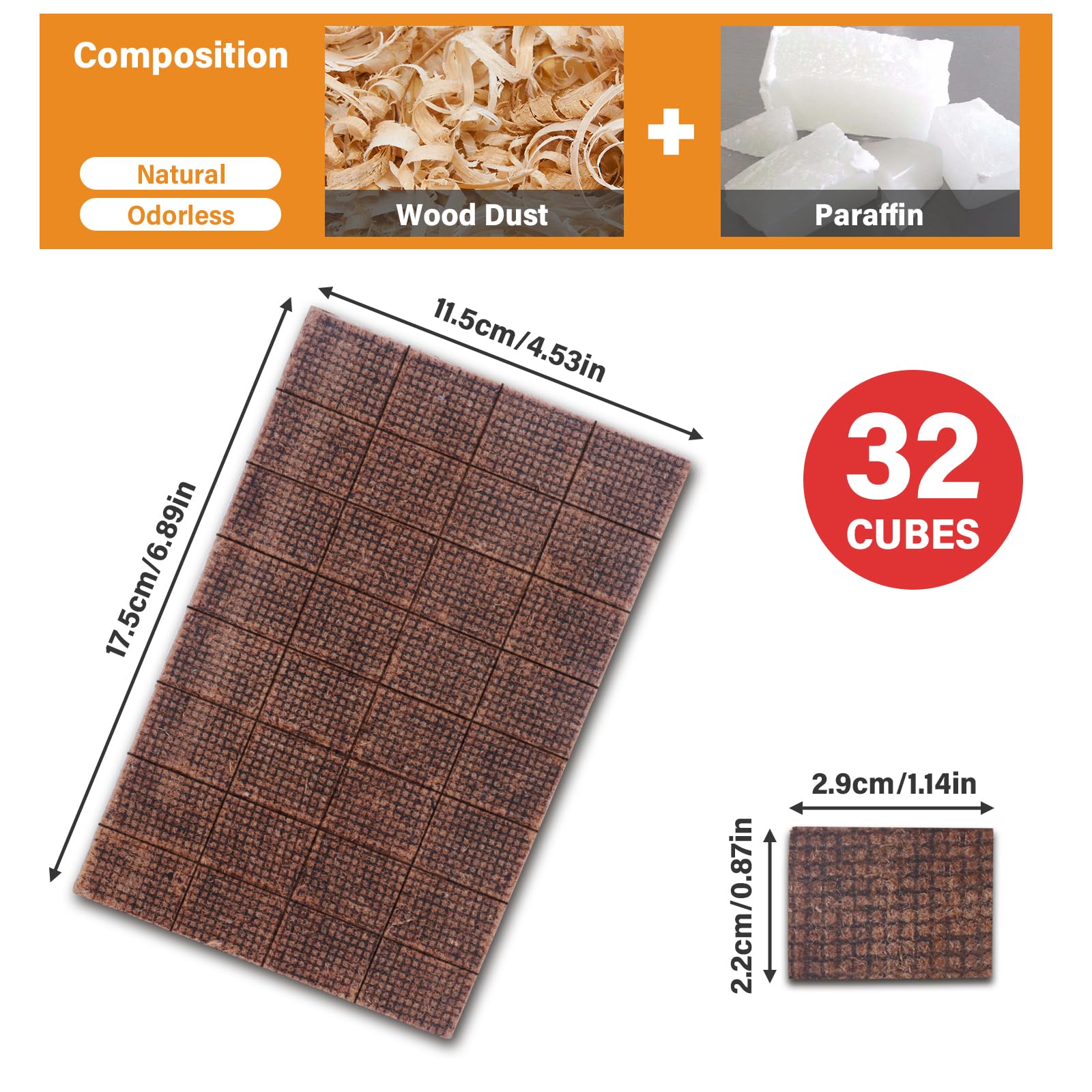 HGD Fire Starter, Mini Natural Fire Starters for Campfires, BBQ Grill, Charcoal Chimney, Outdoor Pit, Indoor Fireplace, Wood Stove - Water Resistant Firestarter Sticks - Camping Accessories Essentials