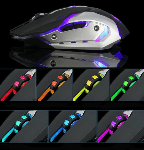 Ninja Dragon Stealth 7 Wireless Silent Gaming Mouse – LED Backlit, Rechargeable, 1600 DPI