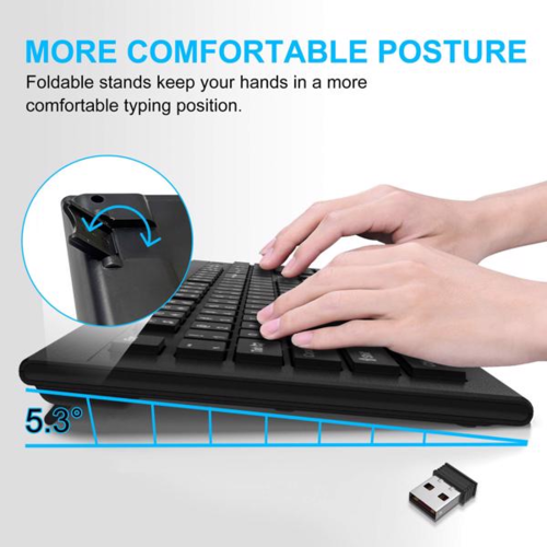 Slim Wireless Keyboard & Mouse Combo – Whisper-Quiet, 4000 DPI, One Nano Receiver