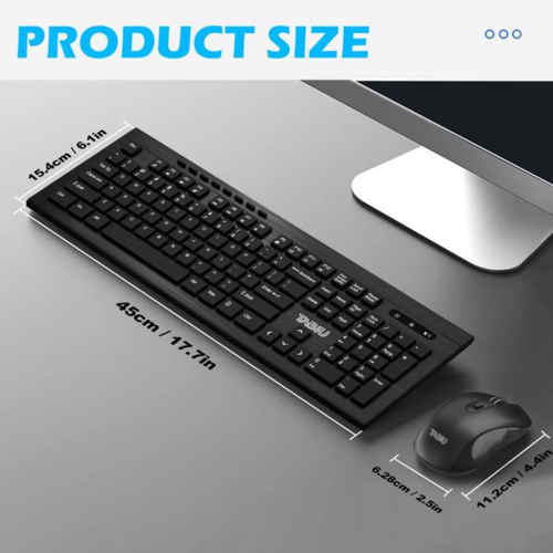 Slim Wireless Keyboard & Mouse Combo – Whisper-Quiet, 4000 DPI, One Nano Receiver