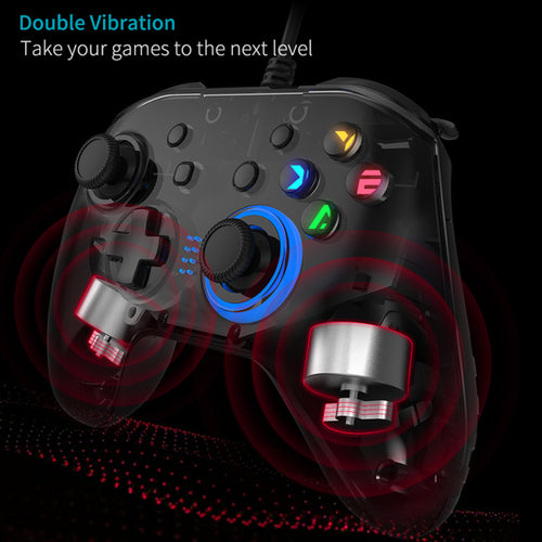 Wired Gaming Controller with Dual-Vibration – Ergonomic Joystick Gamepad, USB, 2M Cable
