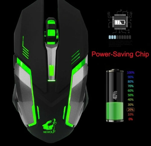 Ninja Dragon Stealth 7 Wireless Silent Gaming Mouse – LED Backlit, Rechargeable, 1600 DPI