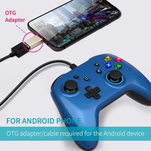 Wired Gaming Controller with Dual-Vibration – Ergonomic Joystick Gamepad, USB, 2M Cable