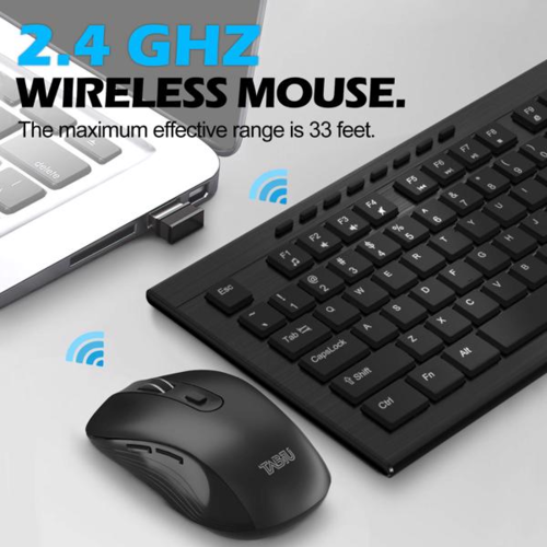 Slim Wireless Keyboard & Mouse Combo – Whisper-Quiet, 4000 DPI, One Nano Receiver