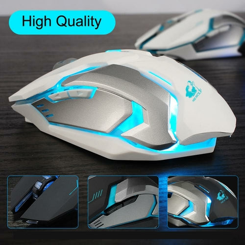 Ninja Dragon Stealth 7 Wireless Silent Gaming Mouse – LED Backlit, Rechargeable, 1600 DPI