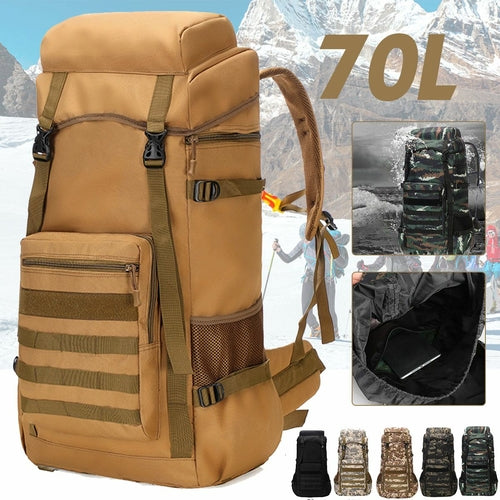 70L Waterproof Military Camping Backpack