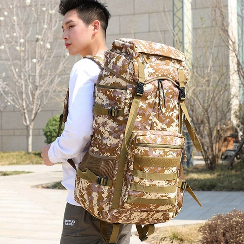 70L Waterproof Military Camping Backpack