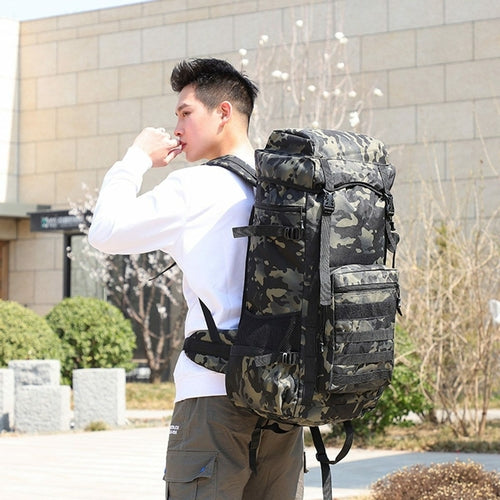 70L Waterproof Military Camping Backpack