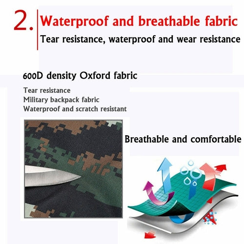 70L Waterproof Military Camping Backpack